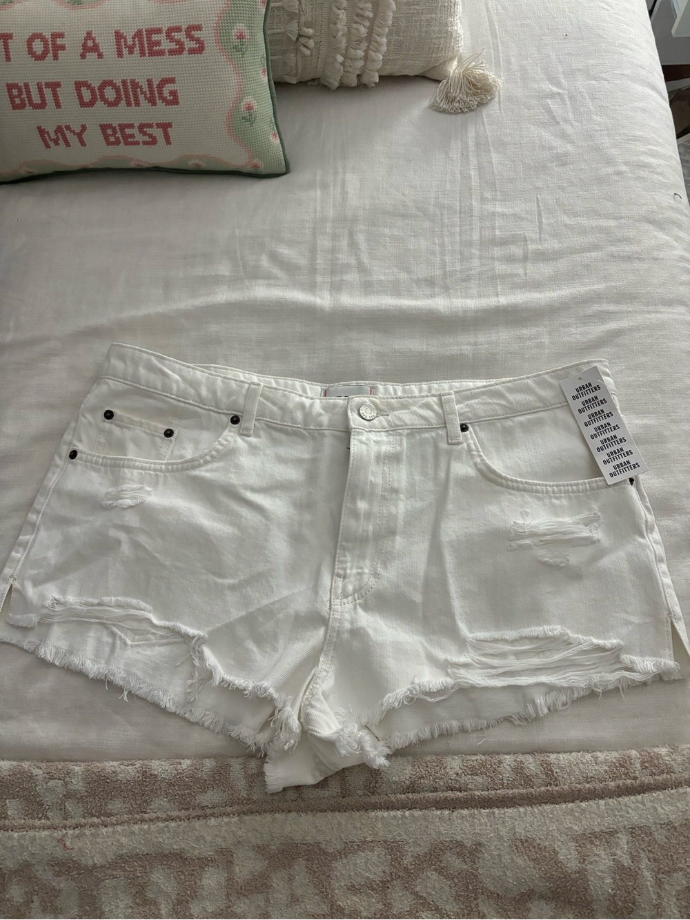 Urban Outfitters BDG White Distressed Women’s Denim Shorts